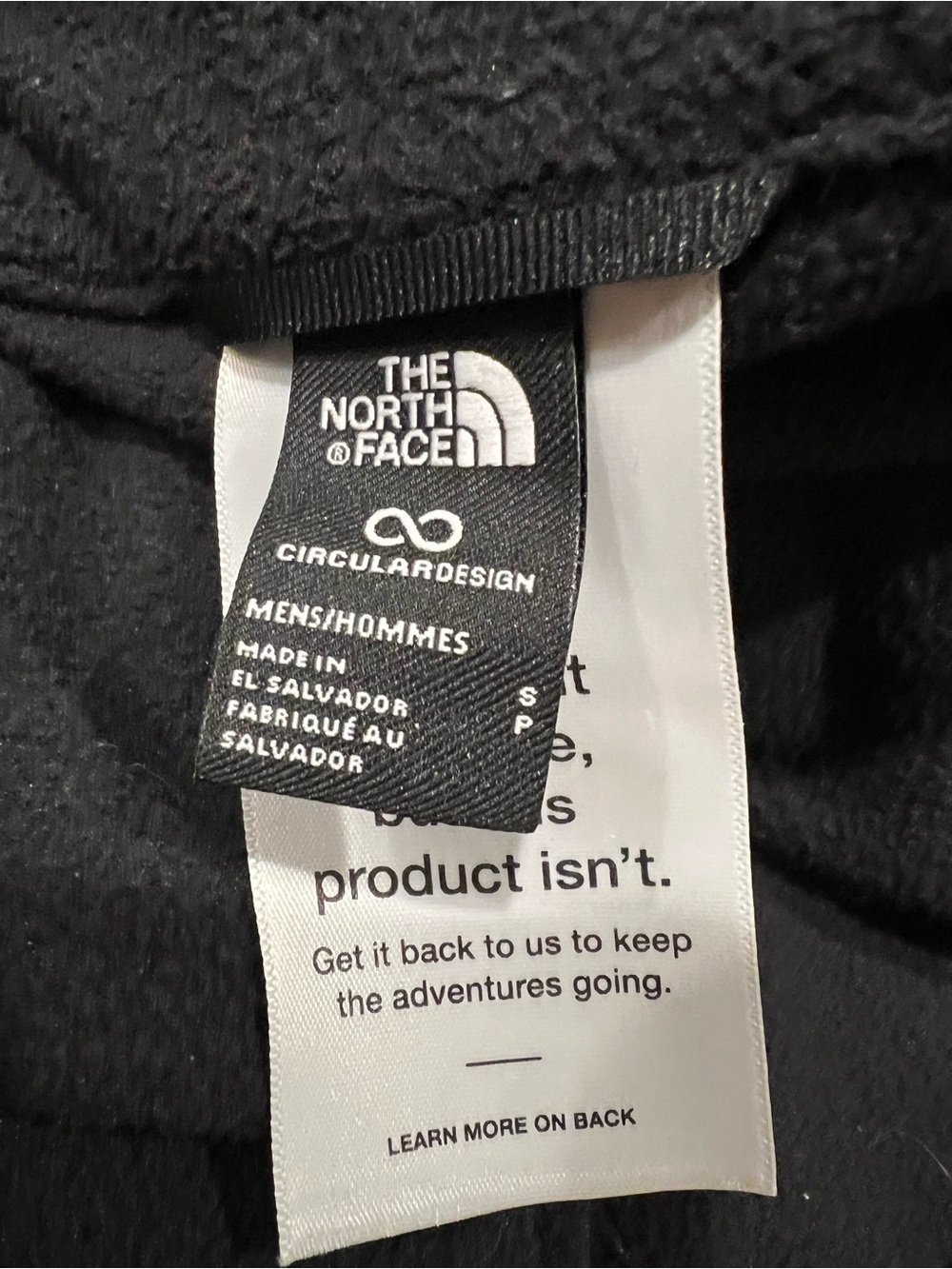 North Face PolarTec Full Zip Fleece Jacket Blue Circular Design Men’s Size Small - Picture 13 of 14